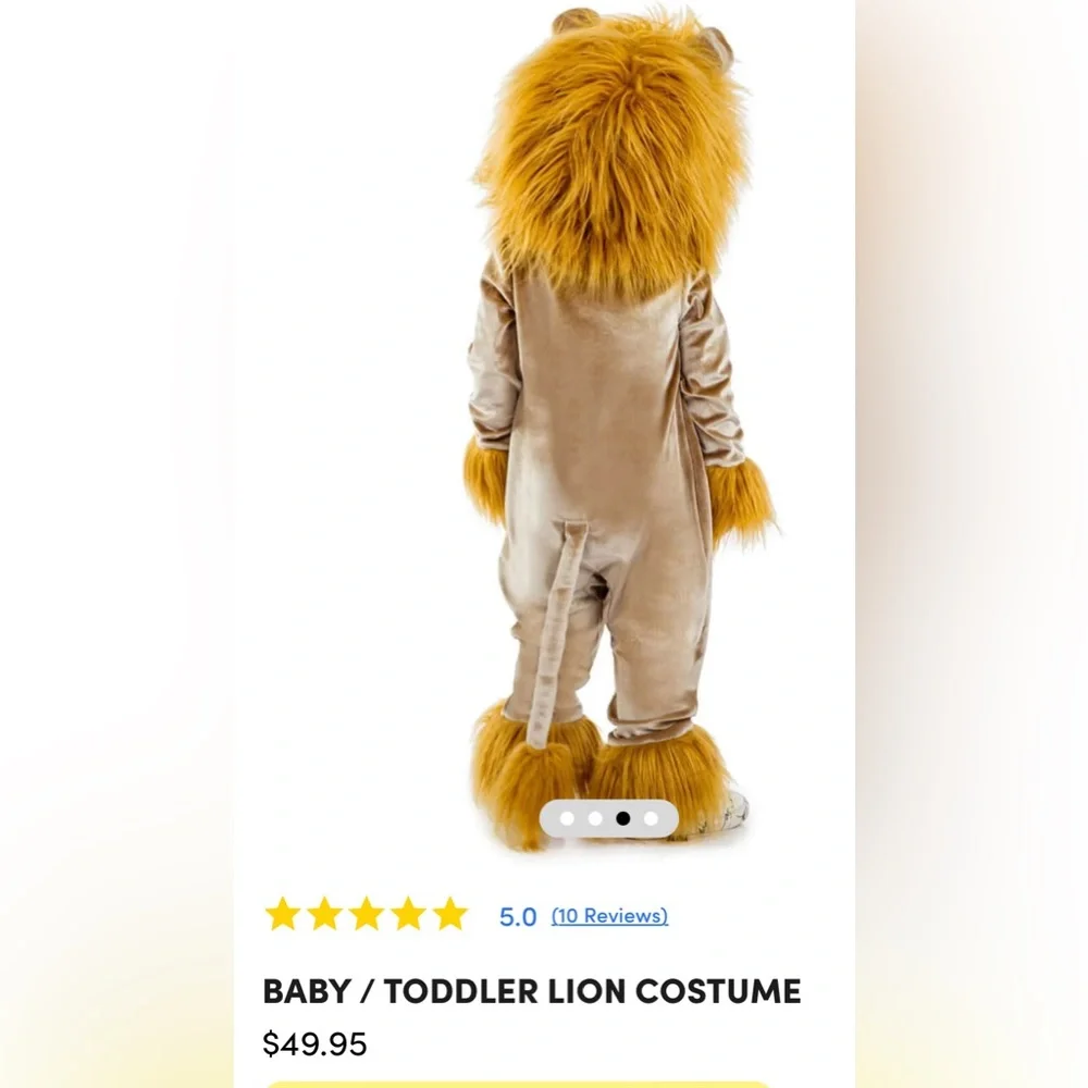 Tipsy Elves Brown and White Plush Lion Kids Costume